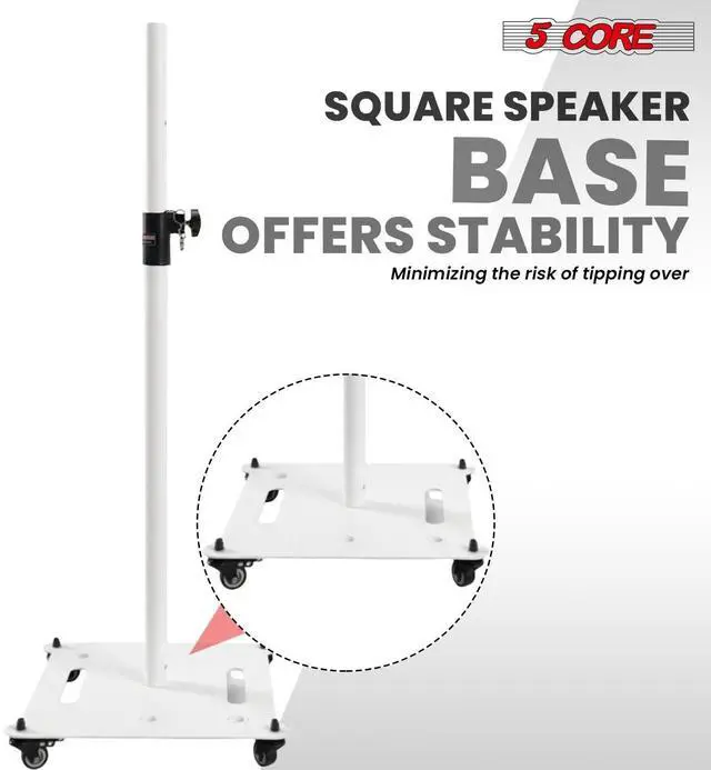 Alt view image 7 of 7 - 5Core Speaker Stand 2Pc Heavy Duty Adjustable Height 61" DJ PA Stands 35mm Mount 100Lb Capacity
