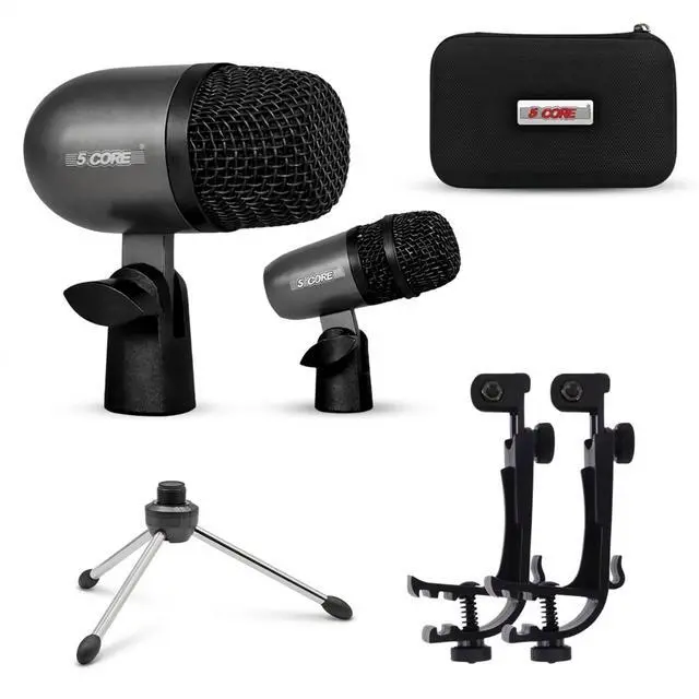Main image of 5 Core Tabla Mic Indian Instrument Microphone Set for Bayan & Dayan Dholak Uni-Directional Mridangam Mic for Recording Live Stage Temple & Classroom - TABLA MIC BLK