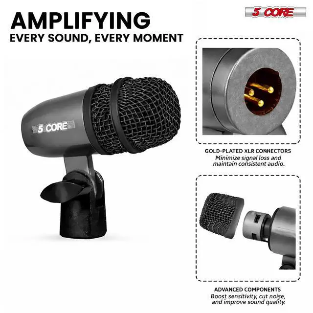Alt view image 6 of 7 - 5 Core Tabla Mic Indian Instrument Microphone Set for Bayan & Dayan Dholak Uni-Directional Mridangam Mic for Recording Live Stage Temple & Classroom - TABLA MIC BLK