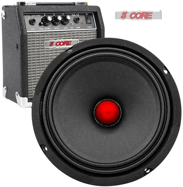 Alt view image 6 of 7 - 5 Core 6.5 Inch Midrange Door Speaker 360W Subwoofer w Aluminum Bullet 8 Sub Woofer