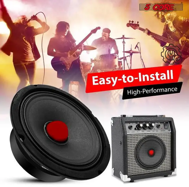 Alt view image 7 of 7 - 5 Core 6.5 Inch Midrange Door Speaker 360W Subwoofer w Aluminum Bullet 8 Sub Woofer