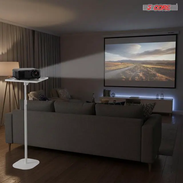 Alt view image 4 of 7 - 5 Core Projector Stand Floor Adjustable 66" Universal Projectors Support for Home Office & Studio