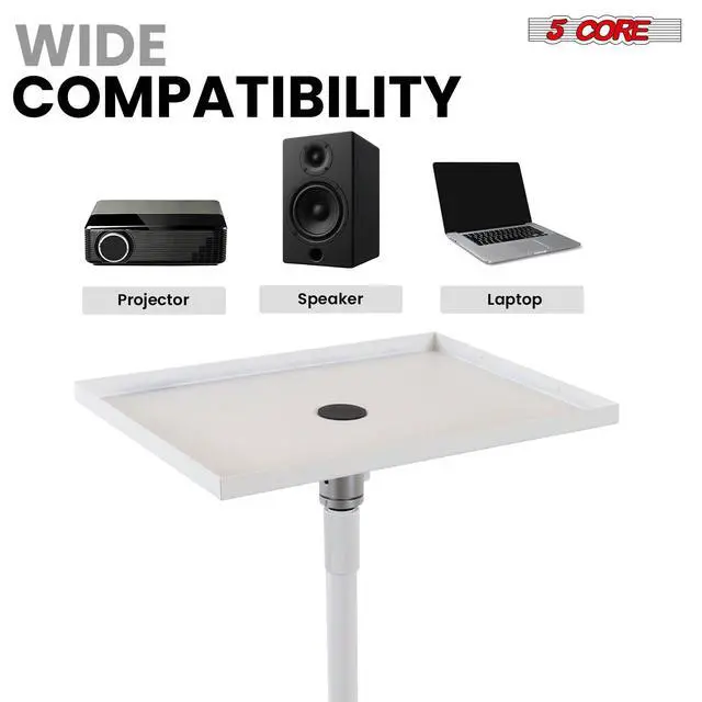 Alt view image 5 of 7 - 5 Core Projector Stand Floor Adjustable 66" Universal Projectors Support for Home Office & Studio