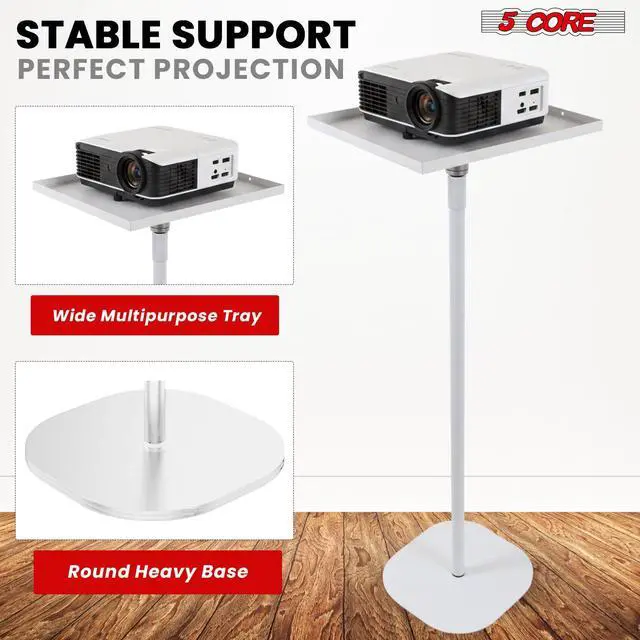 Alt view image 6 of 7 - 5 Core Projector Stand Floor Adjustable 66" Universal Projectors Support for Home Office & Studio