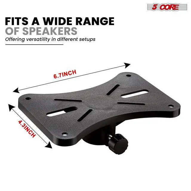Alt view image 4 of 7 - 5 Core Speaker Stand Tripod Pair Heavy Duty Adjustable 36" Universal Mount for PA DJ Studio w Bag
