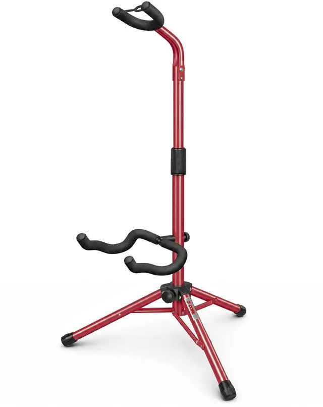 Main image of 5 Core Guitar Stand Floor Adjustable Heavy Duty w Neck Holder Universal Supports for Acoustic Electric Classic Bass Instrument Folding Portable Red - GSH HD RED