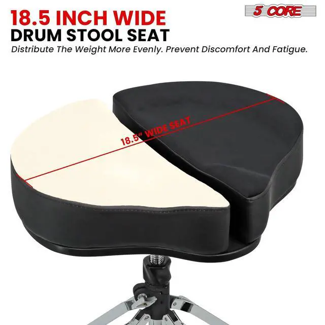 Alt view image 4 of 7 - 5 Core Drum Throne Sponge Padded Guitar Stool Drummer Seat for Adults & Kids