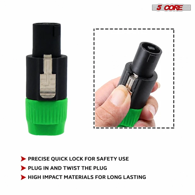 Alt view image 6 of 7 - 5Core Speakon Adapter High Quality Audio Jack Male Audio Pin Speaker Adapter Connector