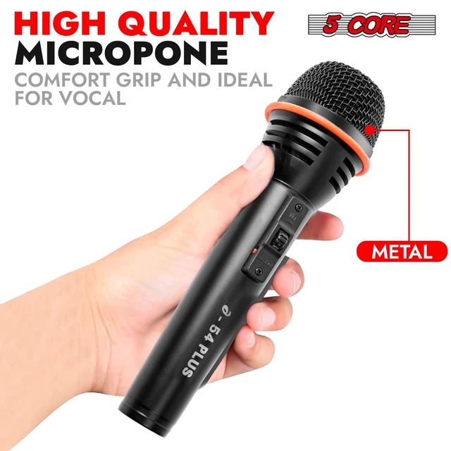 Alt view image 6 of 7 - 5 Core Microphone 2Pc Dynamic Vocal Handheld Mic Cardioid Singing Karaok Microfono w On Off Switch