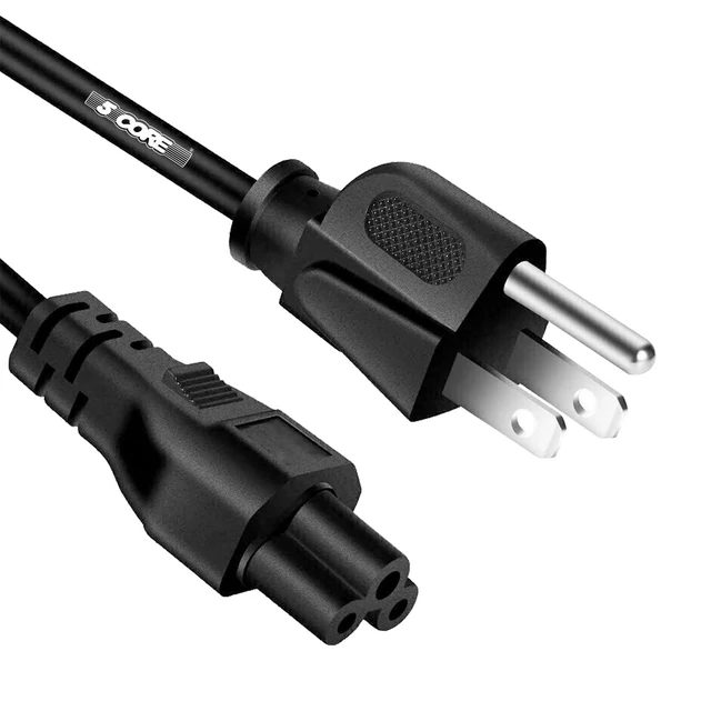 Alt view image 2 of 7 - 5 Core Power Cord C5 Replacement AC Cable 3 Prong for Laptop Charger Projector