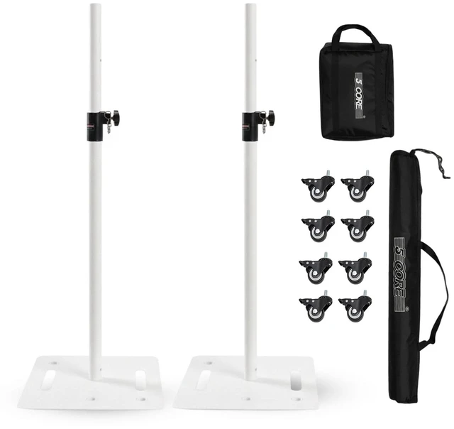 Main image of 5 Core Speaker Stand Square Base with Wheels Adjustable PA DJ Speakers Holder