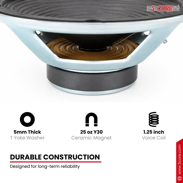 Alt view image 3 of 7 - 5 Core 10 Inch Guitar Speaker 8 Ohm Replacement Amplifier Speaker Amp Cabinet