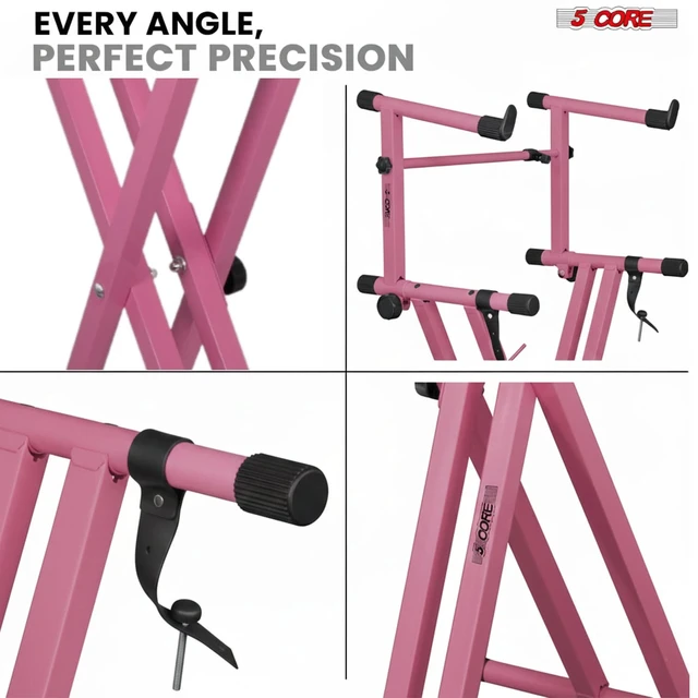 Alt view image 7 of 7 - 5 Core Keyboard Stand with 2 Tier Adapter Combo Adjustable X Style Digital Piano