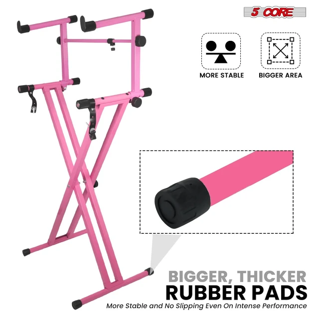 Alt view image 5 of 7 - 5 Core Keyboard Stand with 2 Tier Adapter Combo Adjustable X Style Digital Piano