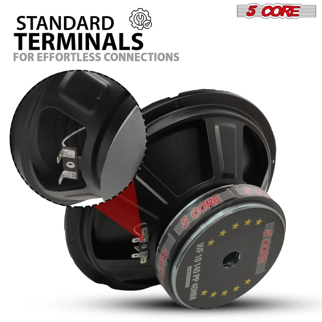 Alt view image 5 of 6 - 5 Core Car Subwoofer 2Pc 10" 3000W Replacement 4 Ohm Pro Audio Bass Sub Woofer