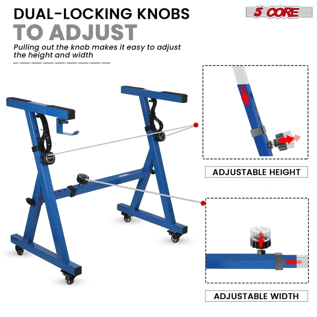 Alt view image 7 of 7 - 5Core Keyboard Stand Adjustable Height 36.5" Width 32.5 Electric Piano Riser