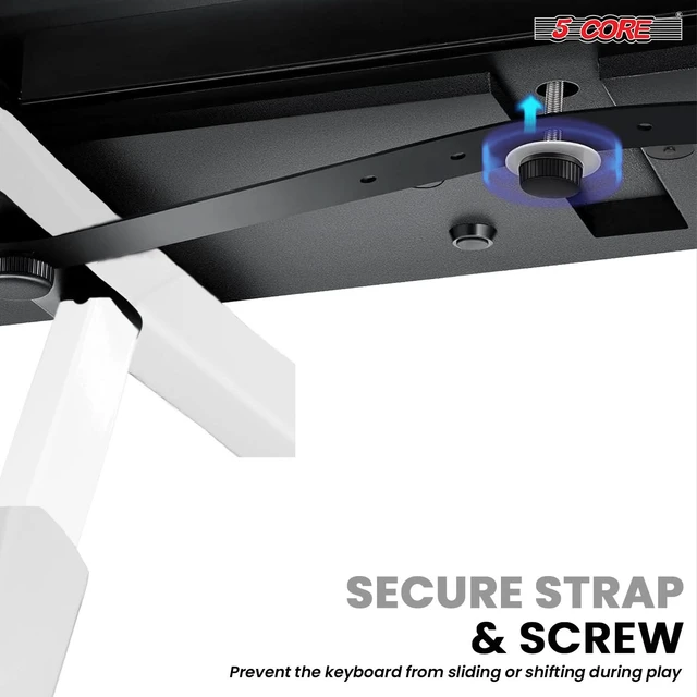 Alt view image 5 of 7 - 5Core Keyboard Stand Adjustable Height 36.5" Width 32.5 Electric Piano Riser