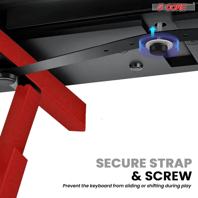 Alt view image 5 of 7 - 5Core Keyboard Stand Adjustable Height 36.5" Width 32.5 Electric Piano Riser