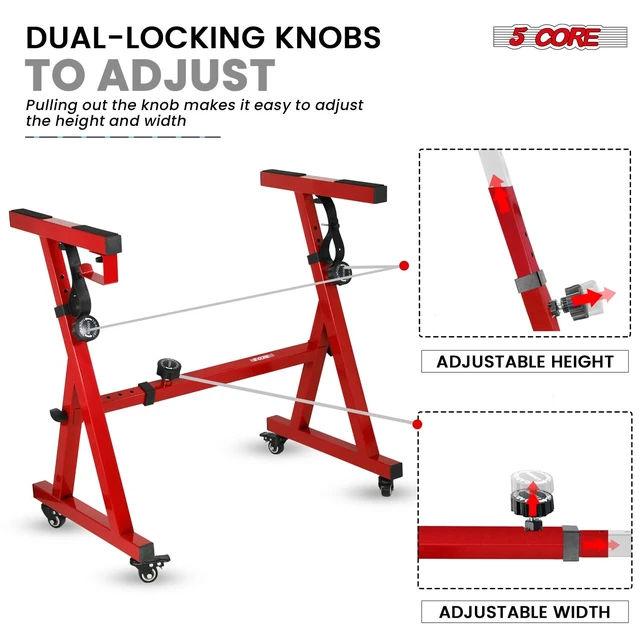 Alt view image 4 of 7 - 5Core Keyboard Stand Adjustable Height 36.5" Width 32.5 Electric Piano Riser