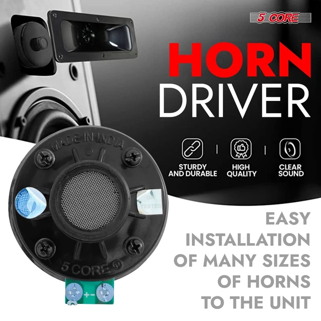 Alt view image 4 of 8 - 5 CORE Horn Speaker Tweeter Compression Driver Phenolic Diaphragm 1" Inch VC 8 Ohm 200W PMPO Screw On Throat Twist Tweeters High Frequency Car Pro Audio - 5C-D26