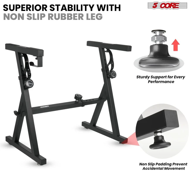 Alt view image 4 of 7 - 5Core Keyboard Stand Adjustable Height 34.5" Width 32.5 Electric Piano Riser