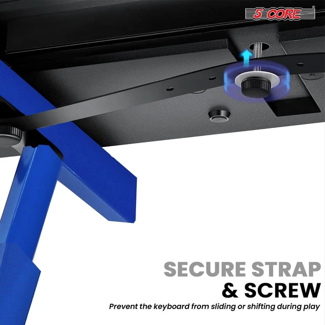 Alt view image 5 of 7 - 5Core Keyboard Stand Adjustable Height 34.5" Width 32.5 Electric Piano Riser