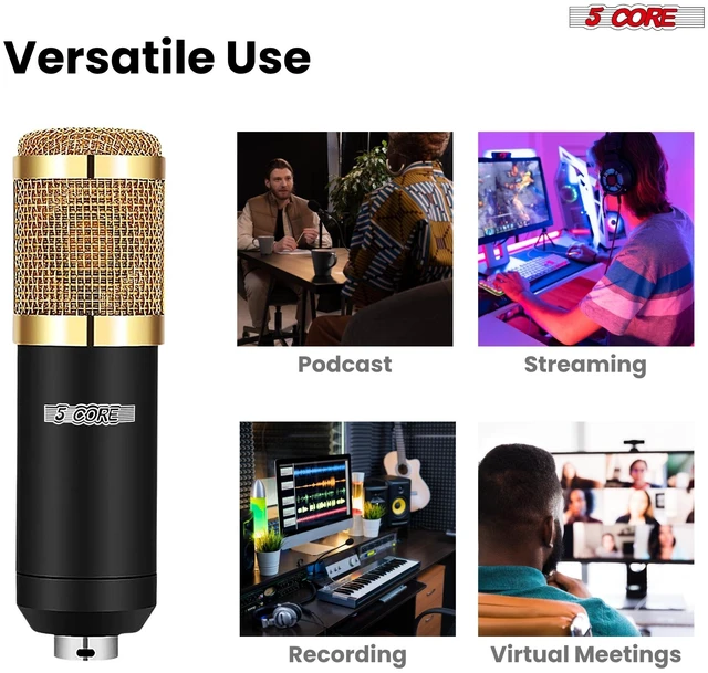 Alt view image 7 of 7 - 5 Core Podcast Equipment Bundle w Condenser Mic Voice Changer Audio Mixer