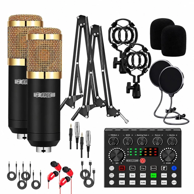 Main image of 5 Core Podcast Equipment Bundle w Condenser Mic Voice Changer Audio Mixer