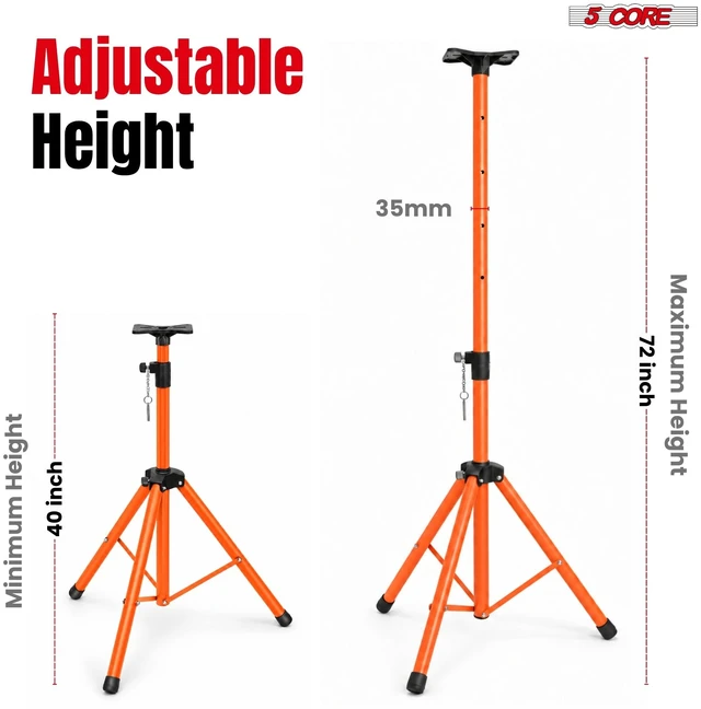 Alt view image 2 of 7 - 5 Core Speaker Stand Tripod Pair Adjustable PA DJ Universal Pole Mount