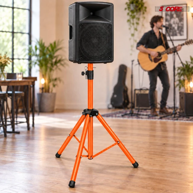 Alt view image 7 of 7 - 5 Core Speaker Stand Tripod Pair Adjustable PA DJ Universal Pole Mount