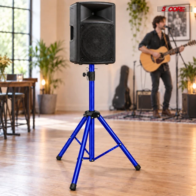 Alt view image 6 of 7 - 5 Core Speaker Stand Tripod Pair Adjustable PA DJ Universal Pole Mount