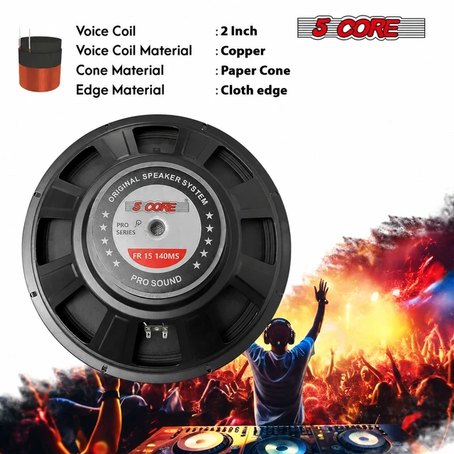 Alt view image 6 of 7 - 5Core 15" Subwoofer Speaker 2000W 8Ohm Replacement Audio PA DJ Sub Woofer