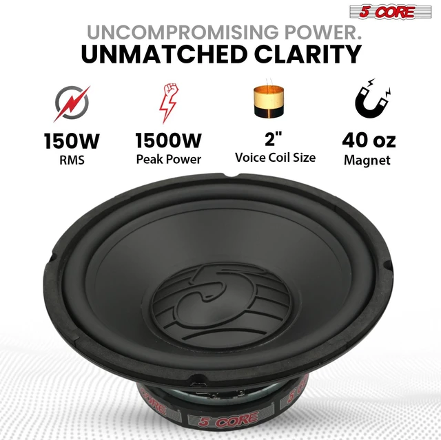 Alt view image 3 of 7 - 5 Core Car Subwoofer 10 Inch Speaker 300W Loud Audio 4Ohm Deep Bass Woofer
