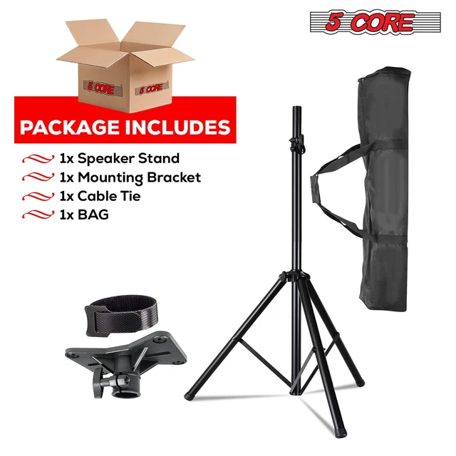 Alt view image 2 of 7 - 5 Core Speaker Stand Adjustable PA DJ Tripod Stands w 35mm Pole 132 Lbs Capacity