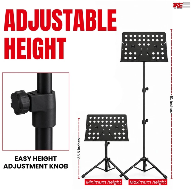 Alt view image 3 of 7 - 5Core Music Stand Height Adjustable Desktop Book Stands w Mic Mobile Holder