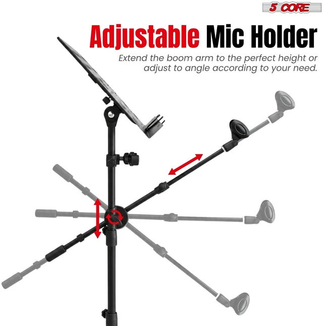 Alt view image 6 of 7 - 5Core Music Stand Height Adjustable Desktop Book Stands w Mic Mobile Holder
