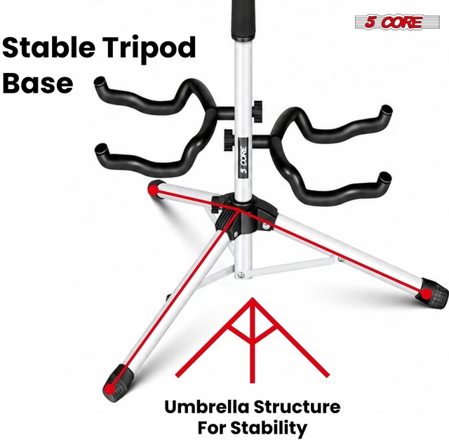 Alt view image 6 of 7 - 5CORE Dual Guitar Stand Floor Adjustbale for Acoustic/Electric/Bass/Banjo