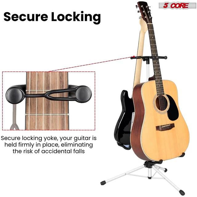 Alt view image 7 of 7 - 5CORE Dual Guitar Stand Floor Adjustbale for Acoustic/Electric/Bass/Banjo