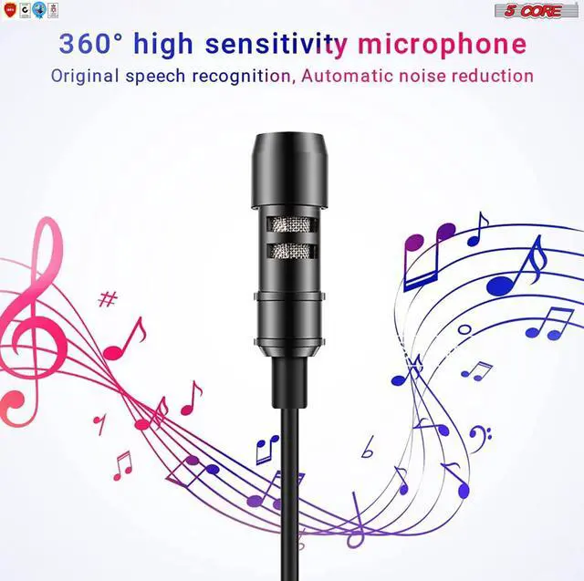 Alt view image 3 of 8 - 5 Core Professional Omnidirectional Lavalier Microphone 3.5mm Clip-On Lapel Mic for Smartphone DSLR Camera PC Interview Video Camcorders Audio Recorder 5 Core CM MOB 2M