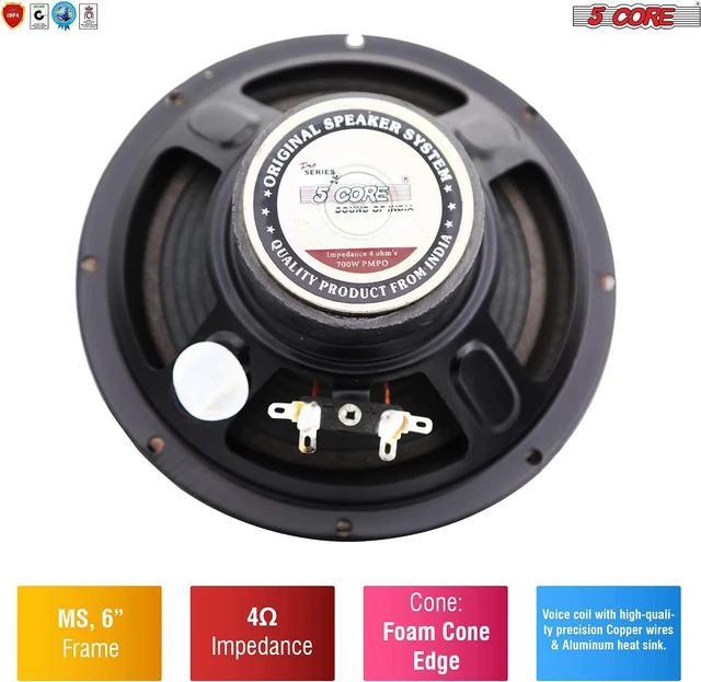 Alt view image 3 of 7 - 5 Core 6 inch Subwoofer 30W Replacement DJ Speaker Car Audio Sub Woofer Loudspeaker Wide Range Loud WF 672 1 PC