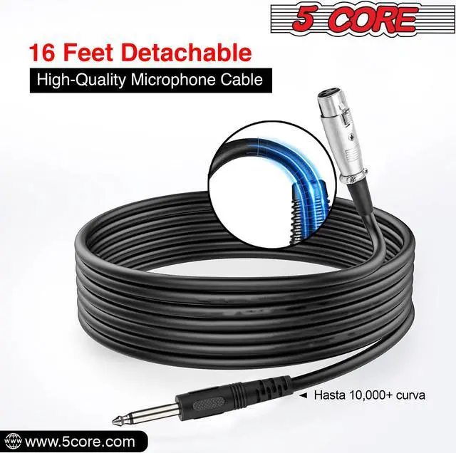 Alt view image 4 of 11 - 5 Core Microphone XLR Dynamic Mic Karaoke Singing Handheld Microfono Wired Professional Unidirectional 1/4 Plug In Cord Connection for Vocal DJ Music - PM 608