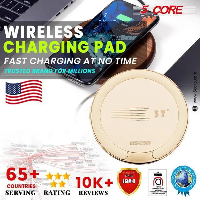 Alt view image 7 of 11 - 5 Core Wireless Charger Pad 15W Fast Charging Station , QI Phone & Air Pods & Compatible CDKW04 W