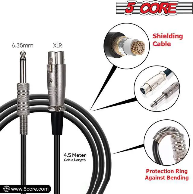 Alt view image 4 of 14 - 5 Core Mic Karaoke Dynamic Handheld XLR Microphone for Professional Vocal Recording Live Stage Singing Music Neodymium 1/4 Corded Wired Micrófono - ND-32 ARMEX