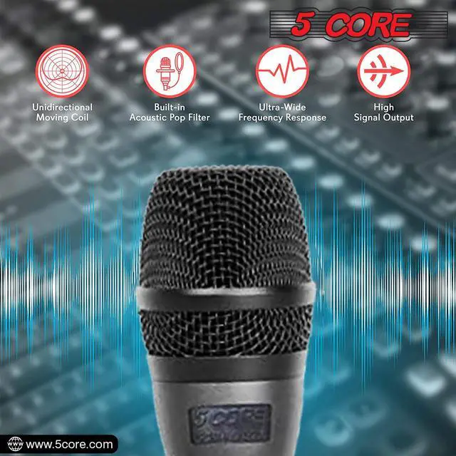 Alt view image 2 of 14 - 5 Core Mic Karaoke Dynamic Handheld XLR Microphone for Professional Vocal Recording Live Stage Singing Music Neodymium 1/4 Corded Wired Micrófono - ND-32 ARMEX