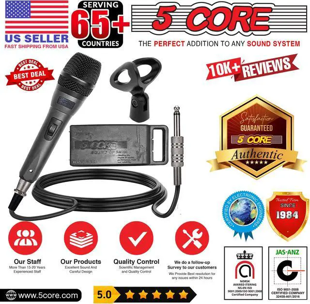 Alt view image 6 of 14 - 5 Core Mic Karaoke Dynamic Handheld XLR Microphone for Professional Vocal Recording Live Stage Singing Music Neodymium 1/4 Corded Wired Micrófono - ND-32 ARMEX