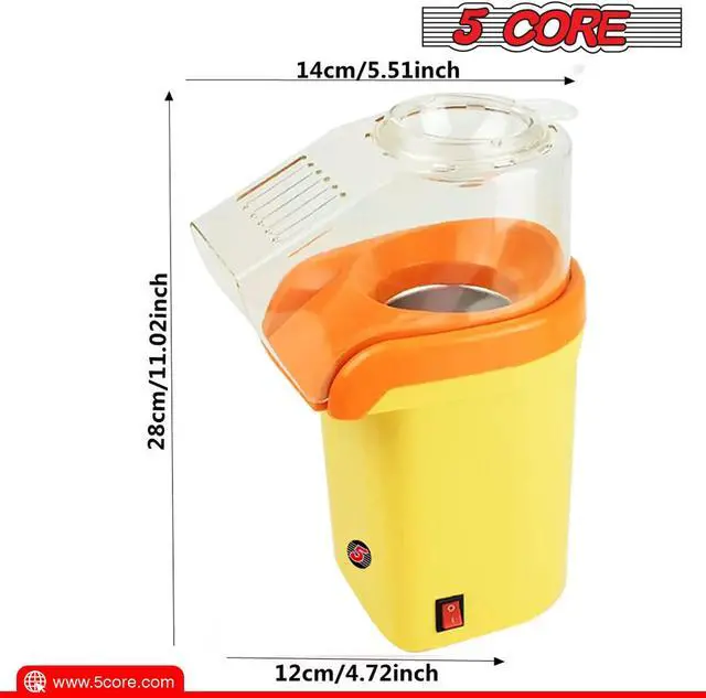 Alt view image 2 of 8 - 5 Core Popcorn Machine 16 Cup Capacity Hot Air Popper Mini Portable Tabletop Electric Pop Corn Maker Maquina Para Hacer Palomitas De Maiz For Home Movie Party - POP Y