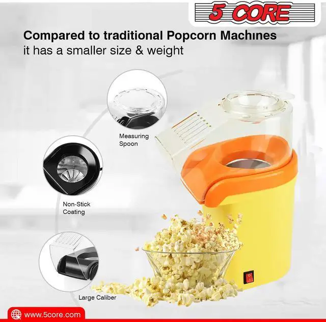 Alt view image 4 of 8 - 5 Core Popcorn Machine 16 Cup Capacity Hot Air Popper Mini Portable Tabletop Electric Pop Corn Maker Maquina Para Hacer Palomitas De Maiz For Home Movie Party - POP Y
