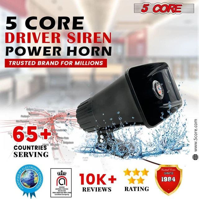 Alt view image 6 of 7 - 5 Core Outdoor Indoor PA Horn Speaker Waterproof and Loud 8" Power Horn 65W Peak Power 180 Degree Swiveling Adjustable Bracket Easy to Use Driver Siren Speaker Black HW 508 4PCS