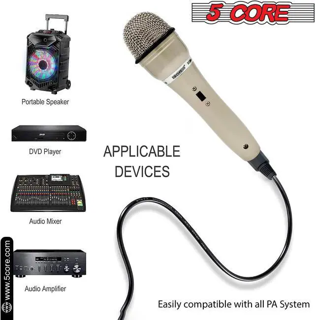 Alt view image 6 of 7 - 5 Core Microphone XLR Dynamic Mic Karaoke Singing Handheld Microfono Wired Professional Unidirectional 1/4 Plug In Cord Connection for Vocal DJ Music - PM 301