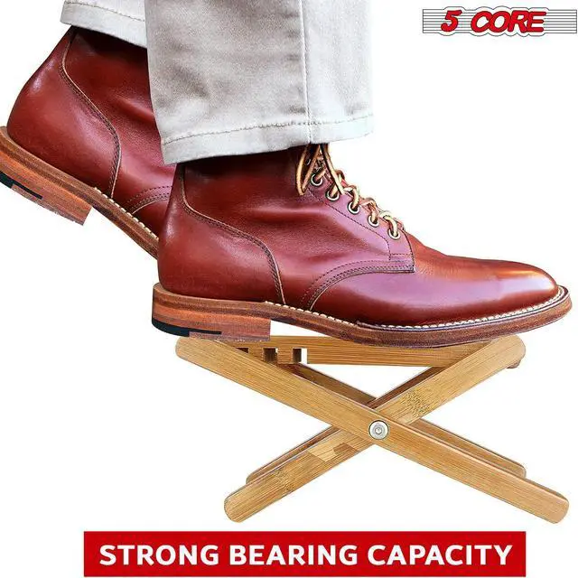 Alt view image 5 of 14 - 5 Core Wood Guitar Foot Stool 3 Position Height Adjustable Guitar Foot Stand Solid Wood Foot Stool GFS WD